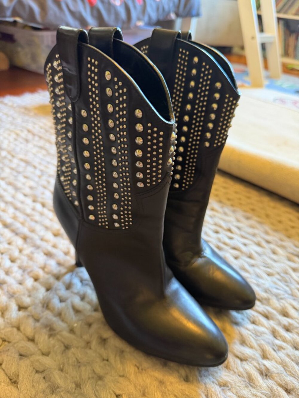 Saint Laurent Debbie Studded Leather Boots Yves Saint Laurent Size 36.5 - Picture 6 of 13